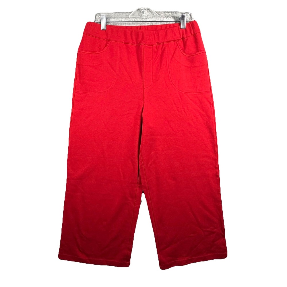 Bob Mackie Pants Medium Wearable Art Red Wide Leg Trouser Travel‎ Minimalist